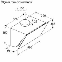 Bosch DWK66PJ60T Siyah Duvar Tipi Davlumbaz