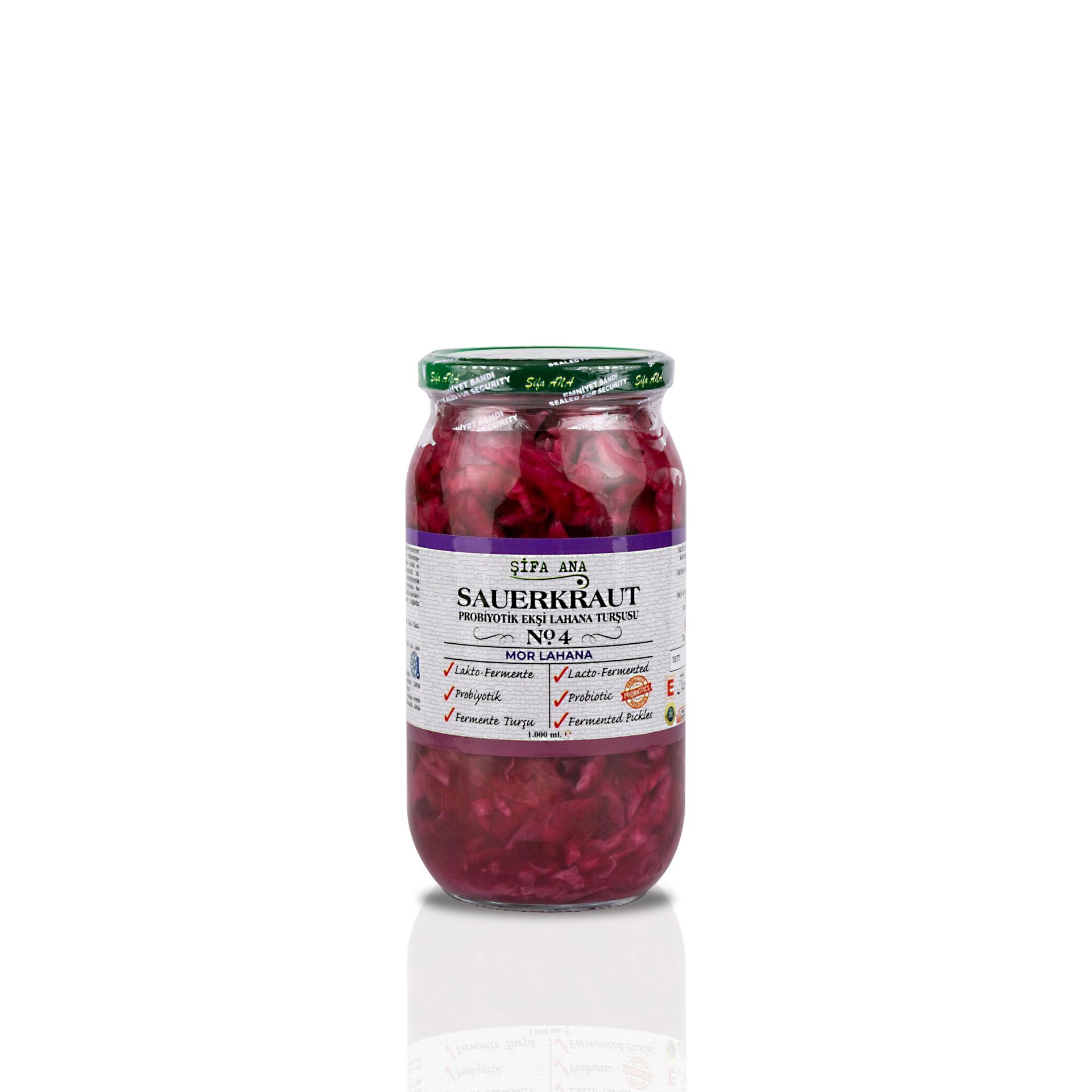 Sauerkraut (Ekşi Lahana Turşusu) No4 Mor Lahana (1000cc.)