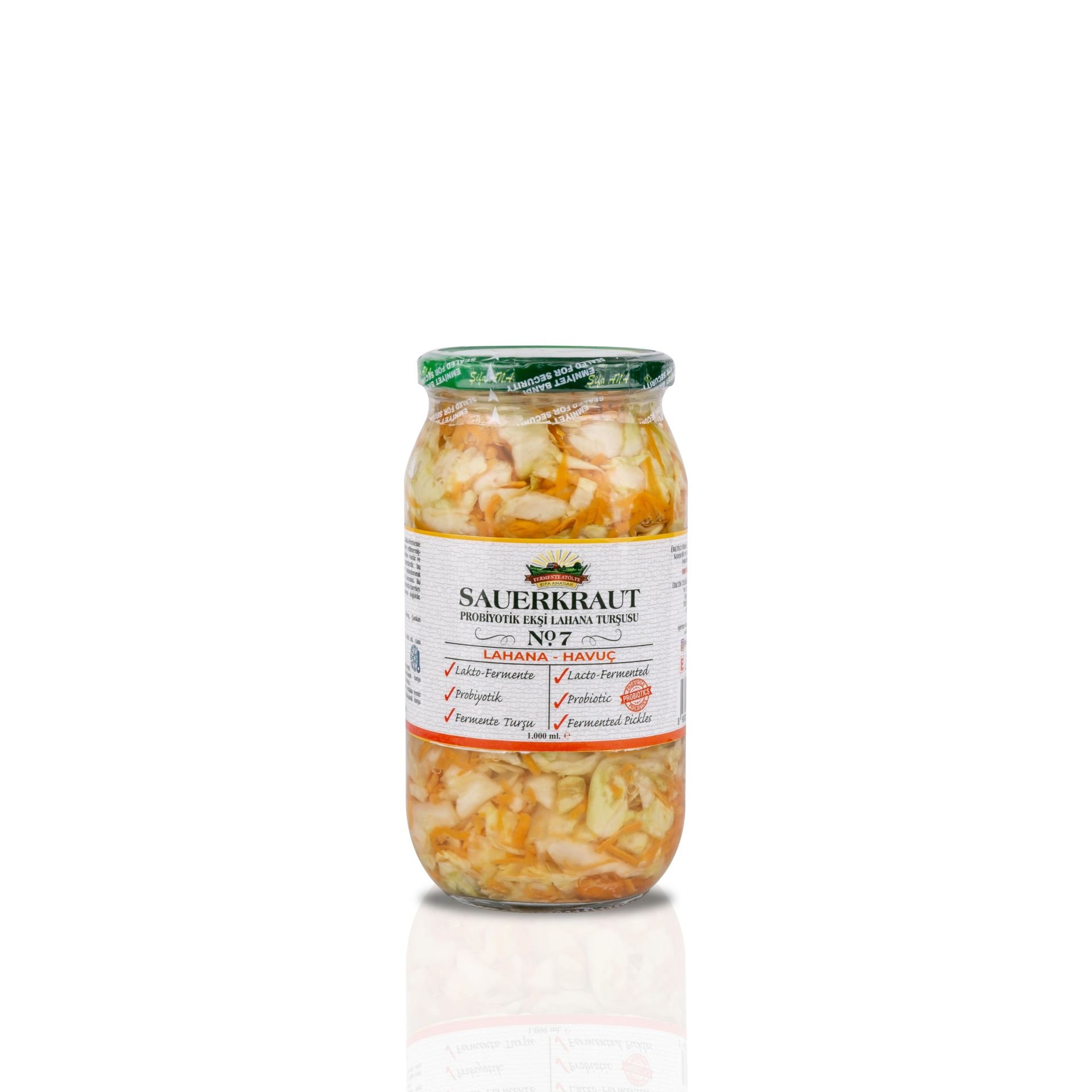Sauerkraut (Ekşi Lahana Turşusu) No7 Havuçlu (1000cc.)