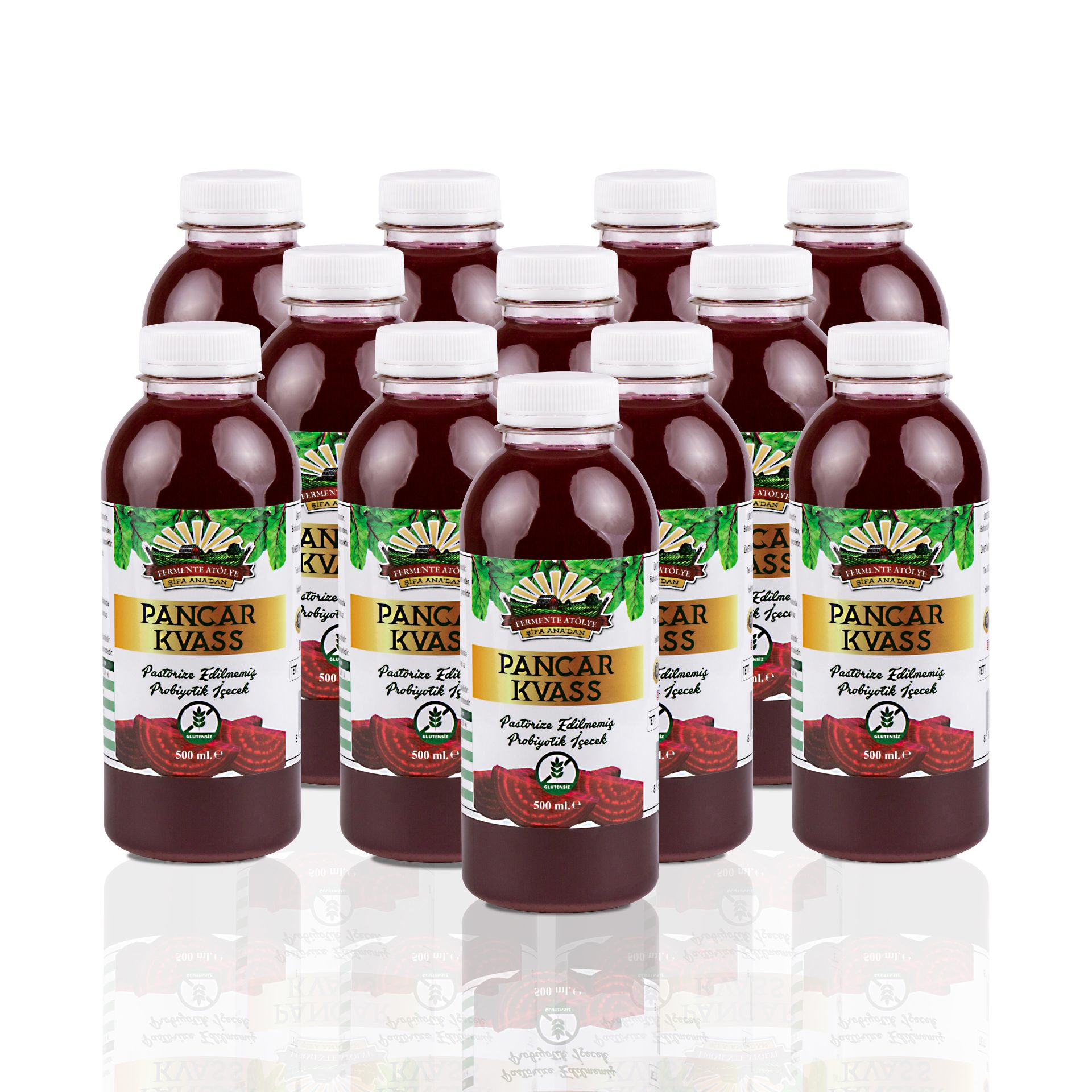 12 Adet Pancar Kvass (500 ml.) (Pet Şişede)