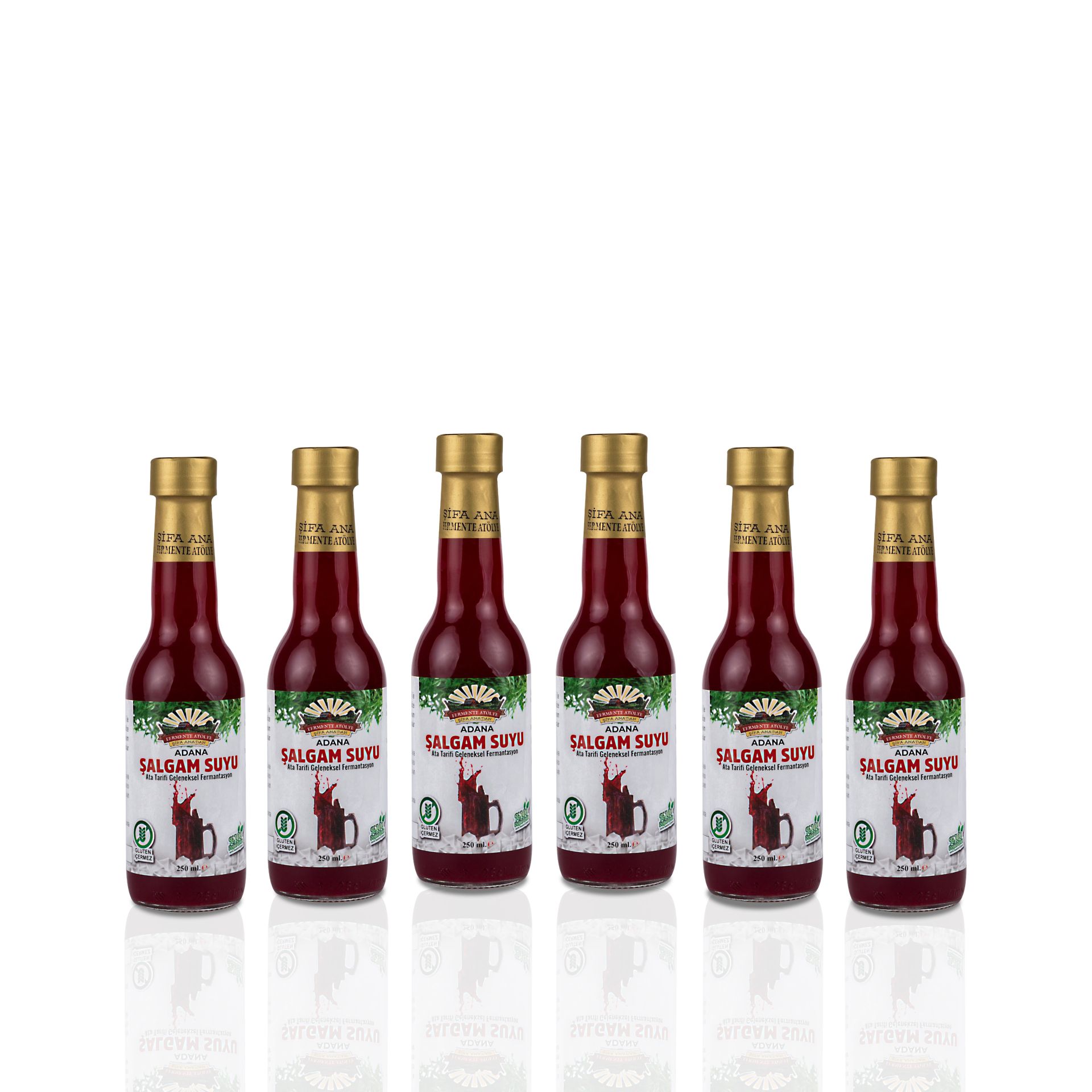 6 Adet Adana Şalgamı (250ml.) Cam Şişede (acısız)