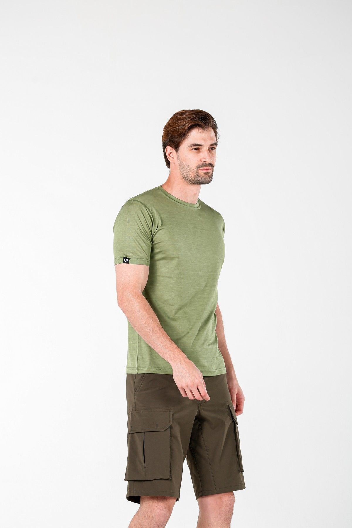 Woolona 100% Merinos Yün NOTUS Yeşil T-Shirt