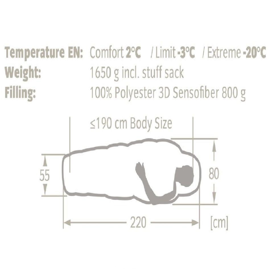 Vaude Sioux 800 Syn -20C Uyku Tulumu 12126