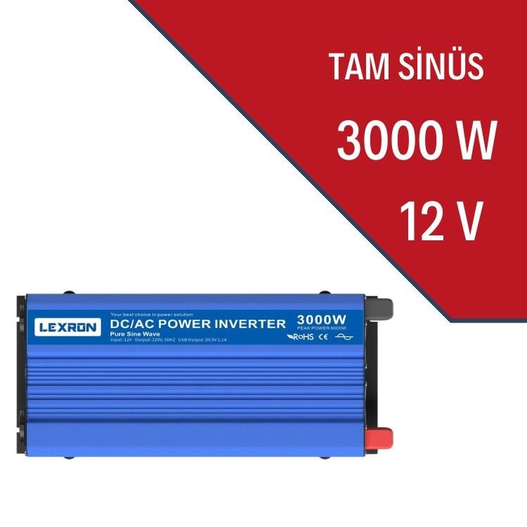 LEXRON 3000W-12V TAM SİNÜS İNVERTER