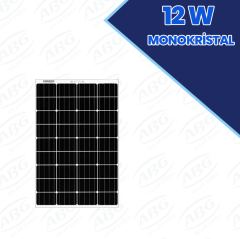 12W MONOKRİSTAL GÜNEŞ PANELİ