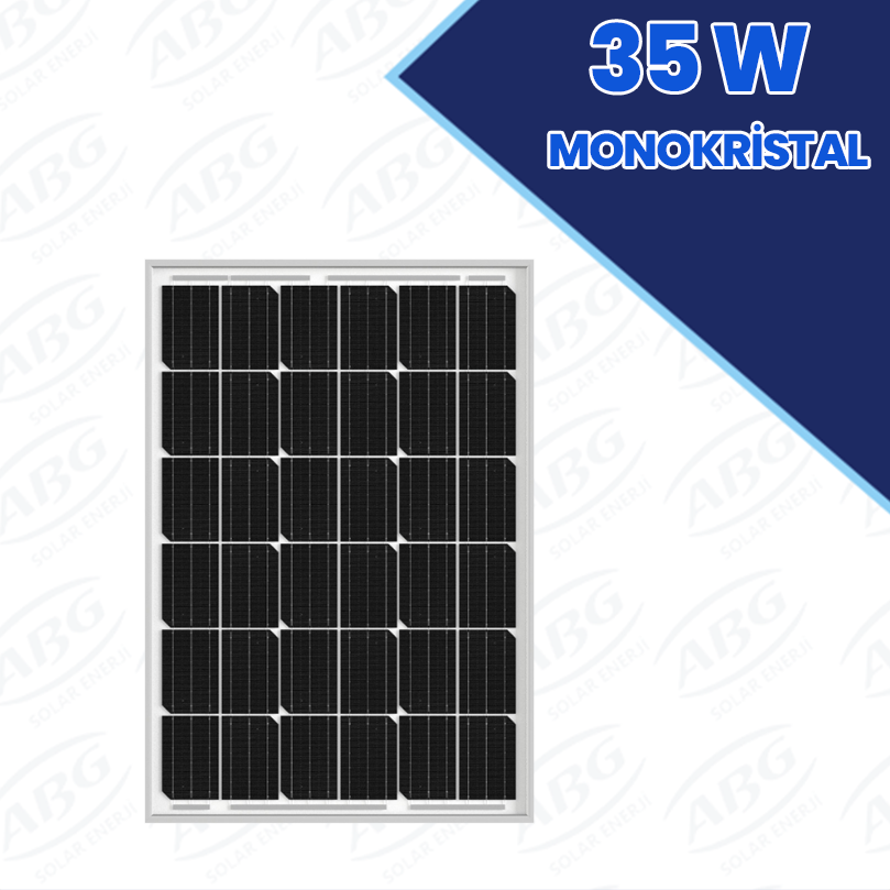 35W MONOKRİSTAL GÜNEŞ PANELİ