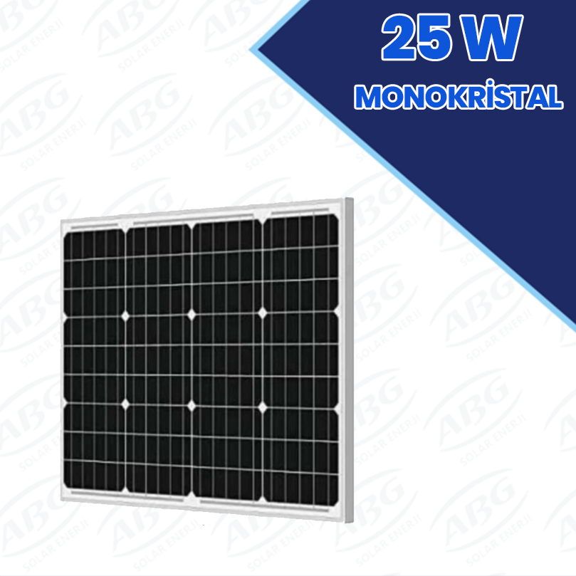 25W MONOKRİSTAL GÜNEŞ PANELİ