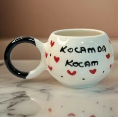 İlbay Ece Kalpli Seramik Kupa Mug Kocam da Kocam