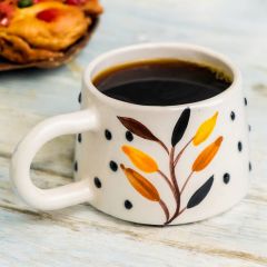 Bozkır Desenli Seramik Kupa Mug Duble Kahve Fincanı