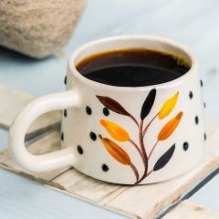 Bozkır Desenli Seramik Kupa Mug Duble Kahve Fincanı