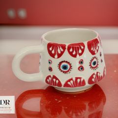 İlbay Seramik Kupa Mug Klasik Kırmızı Nazar