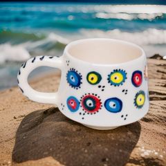 İlbay Seramik Kupa Mug Klasik Renkli Nazar