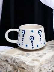 İlbay Seramik El İşi Kupa Bardak Mug Klasik Damla Nazar