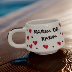 İlbay Seramik Kupa Bardak Klasik Kalp Karım da Karım