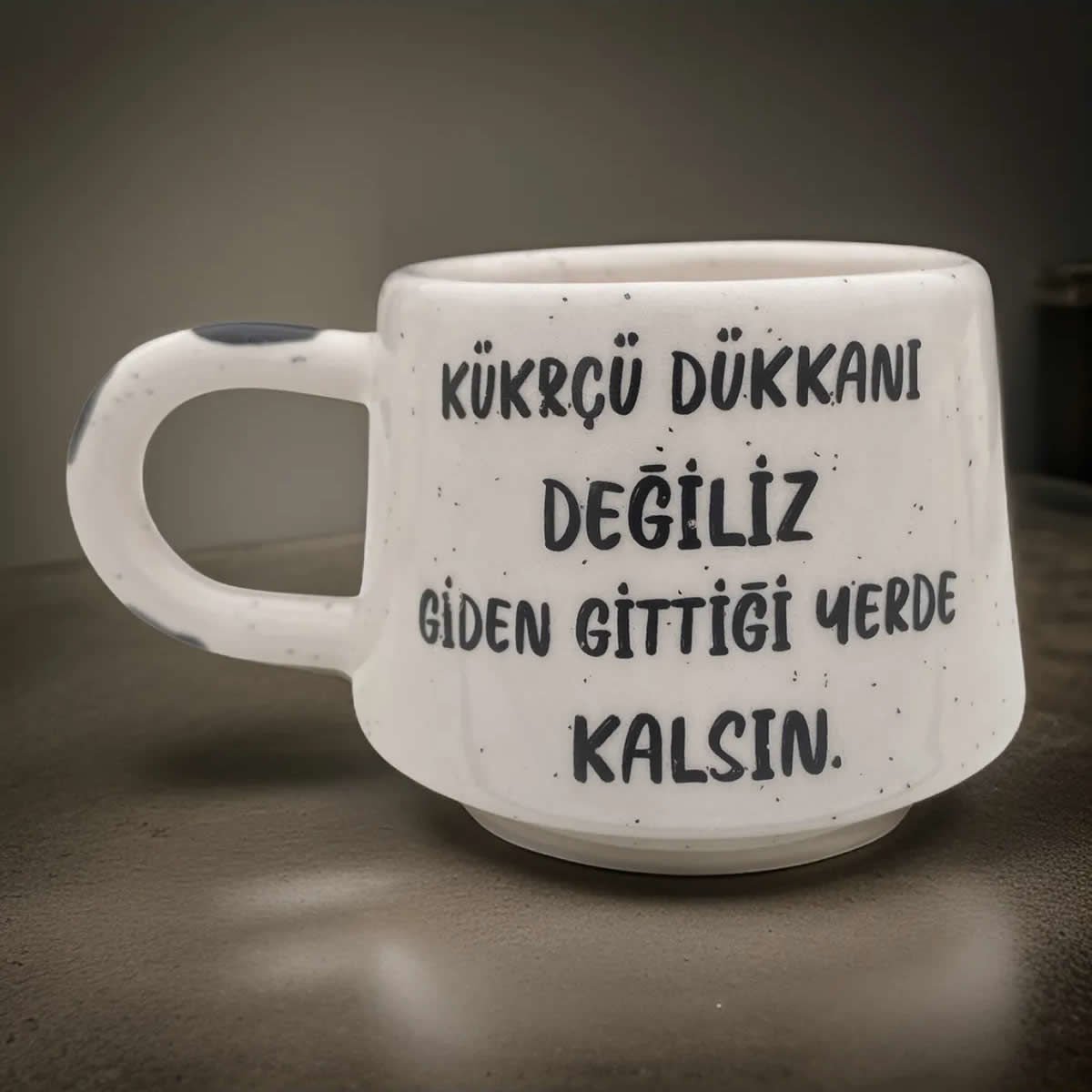 İlbay El İşi Seramik Klasik Kupa Bardak Mug Klasik Kürkçü Dükkanı