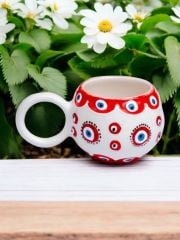 İlbay Seramik Kupa Mug Ece Kırmızı Nazar