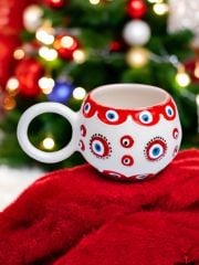 İlbay Seramik Kupa Mug Ece Kırmızı Nazar