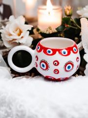 İlbay Seramik Kupa Mug Ece Kırmızı Nazar