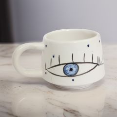 İlbay Seramik Kupa Mug Klasik Mavi Göz Nazar