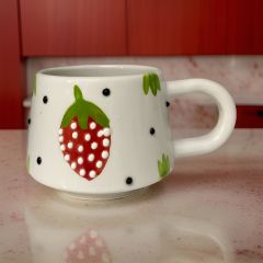 İlbay Seramik Klasik Çilek Kupa Bardak Mug