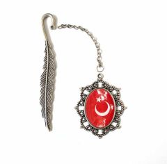Türk Bayrağı Çini Takı Kitap Ayracı 8702DS712