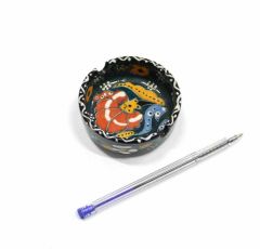 İlbay 8 cm Çini Seramik Küllük - Yeşil