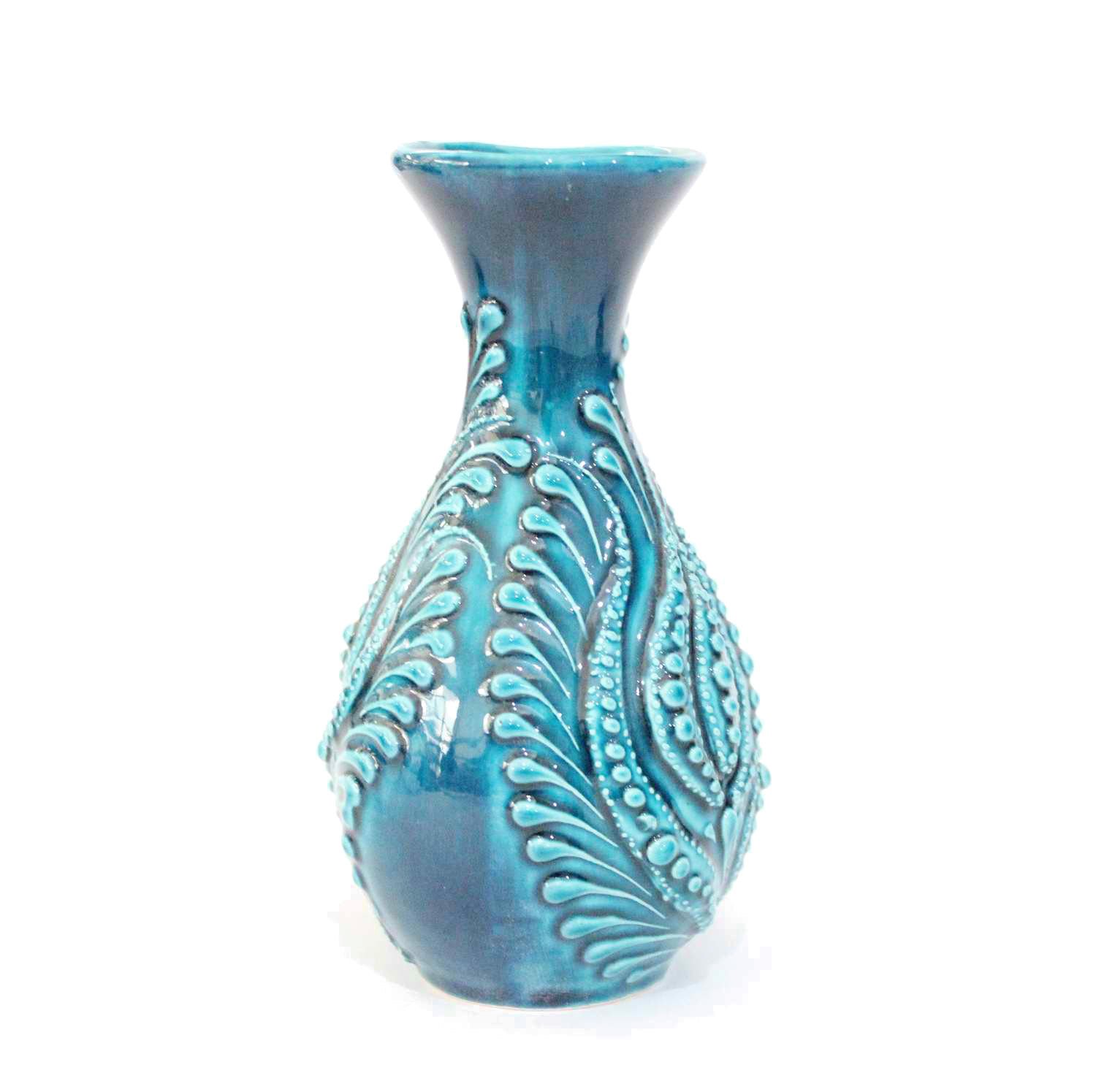 İlbay 15 cm Turkuaz Çini Seramik Kandil Vazo