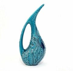 İlbay Turkuaz 30 cm Çini Seramik Pelikan Vazo