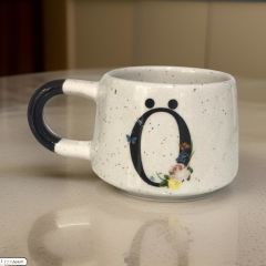 İlbay Seramik Harfli Klasik Kupa Bardak Mug - Ö Harfi