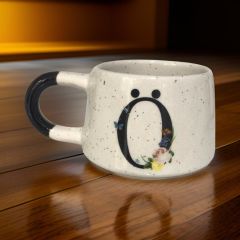 İlbay Seramik Harfli Klasik Kupa Bardak Mug - Ö Harfi