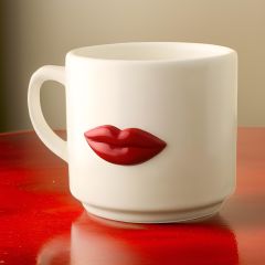 Metalli Dudak Seramik Kupa Bardak Mug Neskafe Fincanı