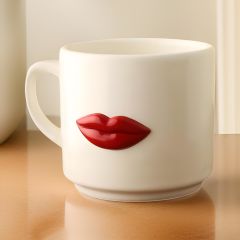 Metalli Dudak Seramik Kupa Bardak Mug Neskafe Fincanı