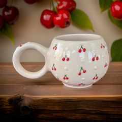 İlbay Seramik Ece Baby Kiraz Kupa Bardak Mug Nescafe Fincanı