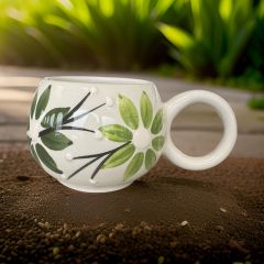 Ece Yeşil Zambak Kupa Bardak Mug Duble Kahve Fincanı