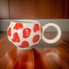 Ece  Turuncu Dalmaçyalı Kupa Bardak Mug Duble Kahve Fincanı
