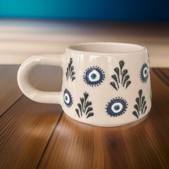 Klasik Atmalı Nazar Kupa Bardak Mug Duble Kahve Fincanı