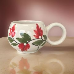 Ece  Kırmızı Üzüm Bağı Kupa Bardak Mug Duble Kahve Fincanı