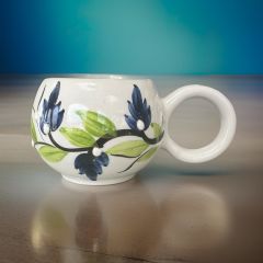 Ece  Lacivert Üzüm Bağı Kupa Bardak Mug Duble Kahve Fincanı