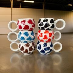 6 Adet Ece Dalmaçyalı Kupa Bardak Mug Duble Kahve Fincanı