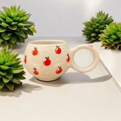 Ece  Baby Kırmızı Elma Seramik Kupa Bardak Mug Duble Kahve Fincanı