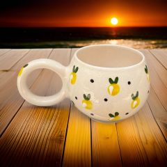 Ece  Baby Limon Seramik Kupa Bardak Mug Duble Kahve Fincanı