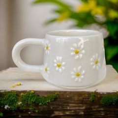 Klasik Çayır Papatya Seramik Kupa Bardak Mug