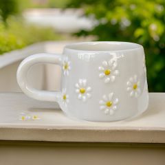 Klasik Çayır Papatya Seramik Kupa Bardak Mug