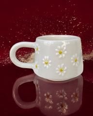 Klasik Çayır Papatya Seramik Kupa Bardak Mug