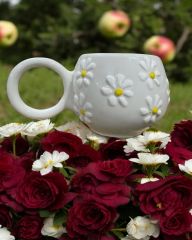 Ece Çayır Papatya Seramik Kupa Bardak Mug