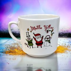 Yılbaşı Kardanadam ve Noel Baba Seramik Times Kupa Bardak Mug