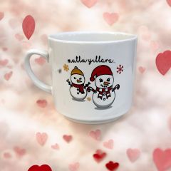 Yılbaşı 2 Kardanadam Seramik Times Kupa Bardak Mug