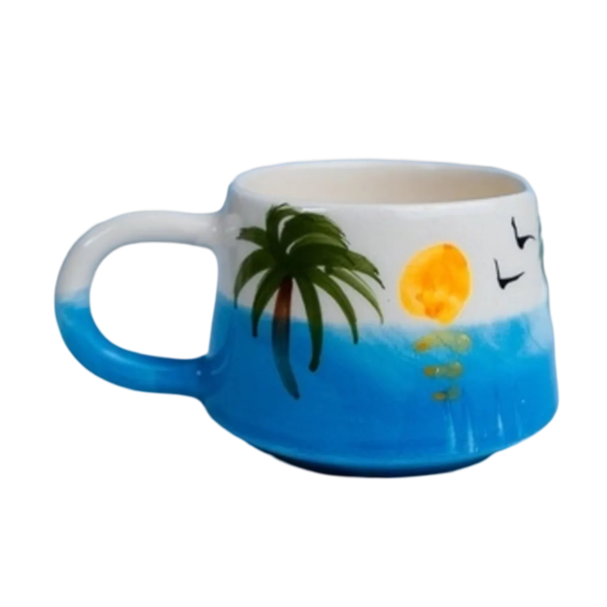 Seramik Kupa Bardak Mug Klasik Palmiye