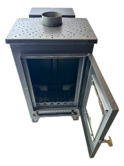 Şömine Model Tek Camlı Odunlu-Peletli Soba (Özel Üretim)