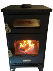 Şömine Fırınlı 2 Camlı Odunlu-Pelet Sobası (Özel Üretim)